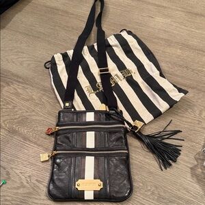 L.A.M.B. Black and Gold “Rhyme” Crossbody Bag